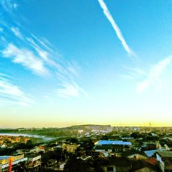 High angle view of townscape against sky