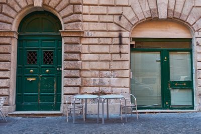 Closed door of window