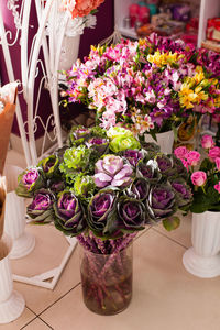 Close-up of flower vase on table