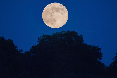 Low angle view of moon against sky at night