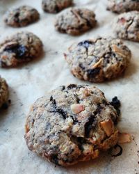 High angle view of cookies