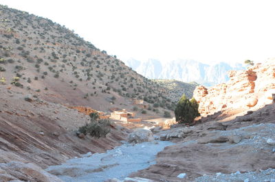 Scenic view of rocky mountains against sky