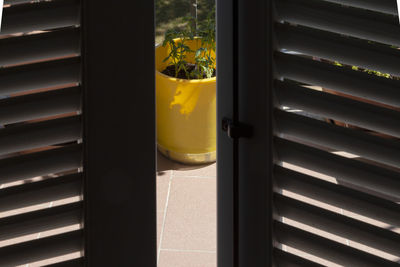 Close-up of yellow window