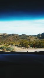 Road seen through car windshield