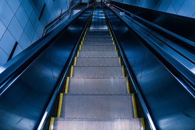 Low angle view of escalator