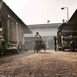 Cars parked on road