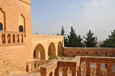 Exterior of old building against sky