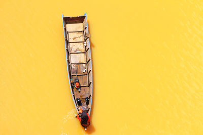 Close-up of yellow boat