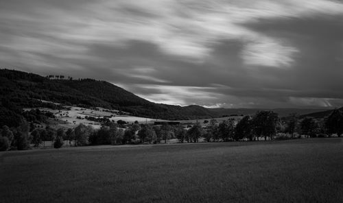 Scenic view of field against sky