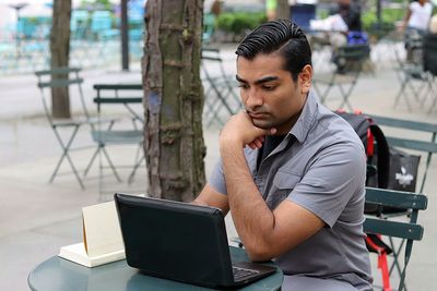 Man working on laptop