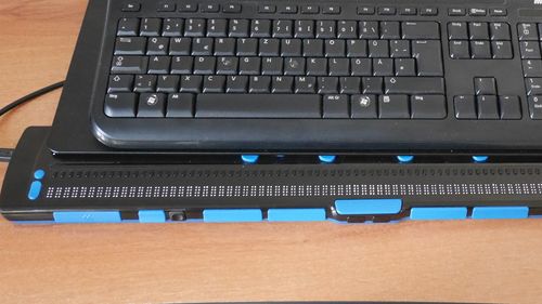 High angle view of laptop on table