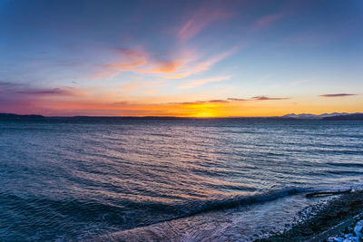 Heavenly sunset over the puget sound.