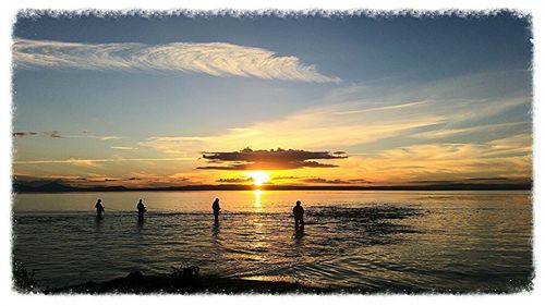 Scenic view of sunset over sea