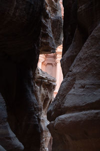 Low angle view of rock formation in cave