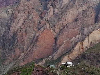 High angle view of rock formations