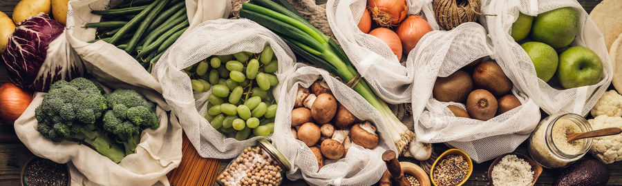 High angle view of vegetables for sale in market