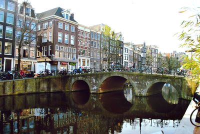 View of bridge over canal