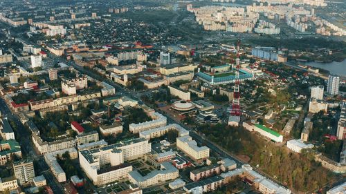 High angle view of townscape