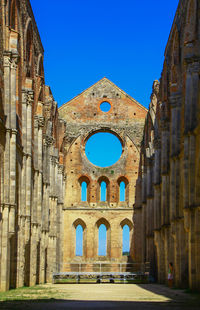 View of historical building against blue sky