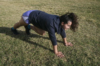 Girl running in the park