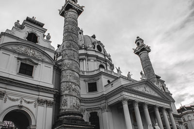 Low angle view of historical building against sky