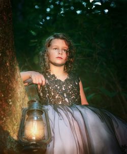 Portrait of young woman looking away