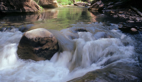 Scenic view of waterfall