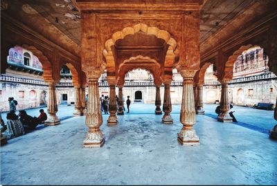 Architectural columns in courtyard