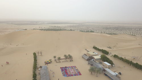 High angle view of desert against sky