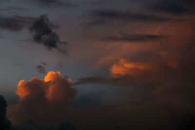 Scenic view of cloudy sky at sunset