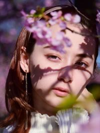 Close-up portrait of a beautiful young woman