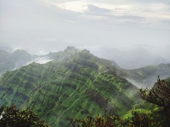Scenic view of mountains against sky