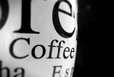 Close-up of text on wall