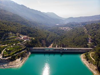 High angle view of swimming pool