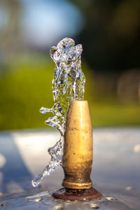 Close-up of water splashing on fountain