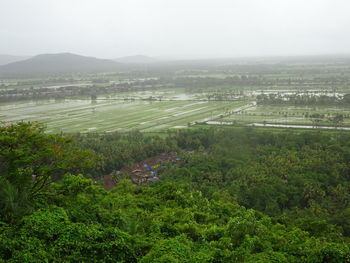 High angle view of landscape against sky