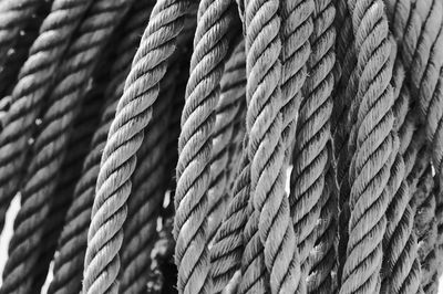 Full frame shot of rope tied to metal