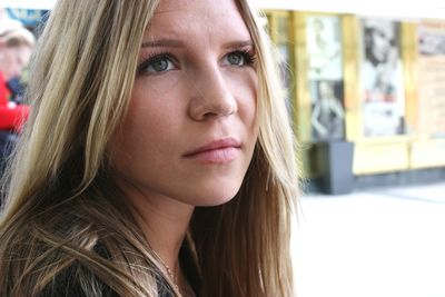 Close-up portrait of a beautiful young woman