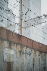 Close-up of wall with building