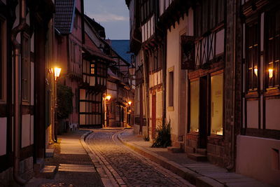 Illuminated street at night