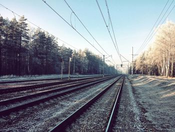 Railroad track at sunset