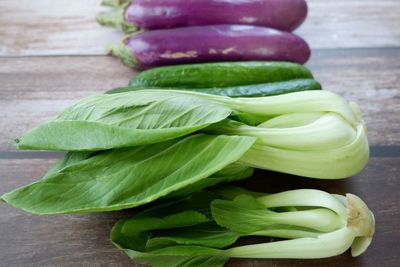 Close-up of vegetables on table