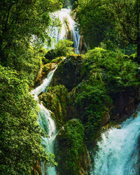 Scenic view of waterfalls