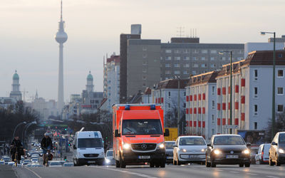 View of city buildings against sky