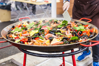 Close-up of food on barbecue grill