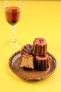 Close-up of dessert in plate on table