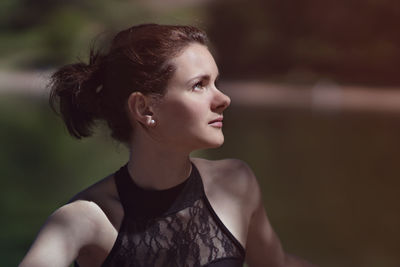 Close-up of young woman