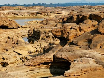 Rock formation on land