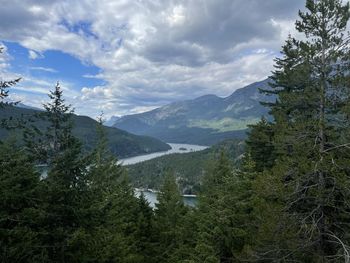 Scenic view of mountains against sky