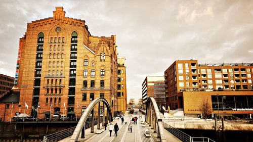 Low angle view of buildings in city